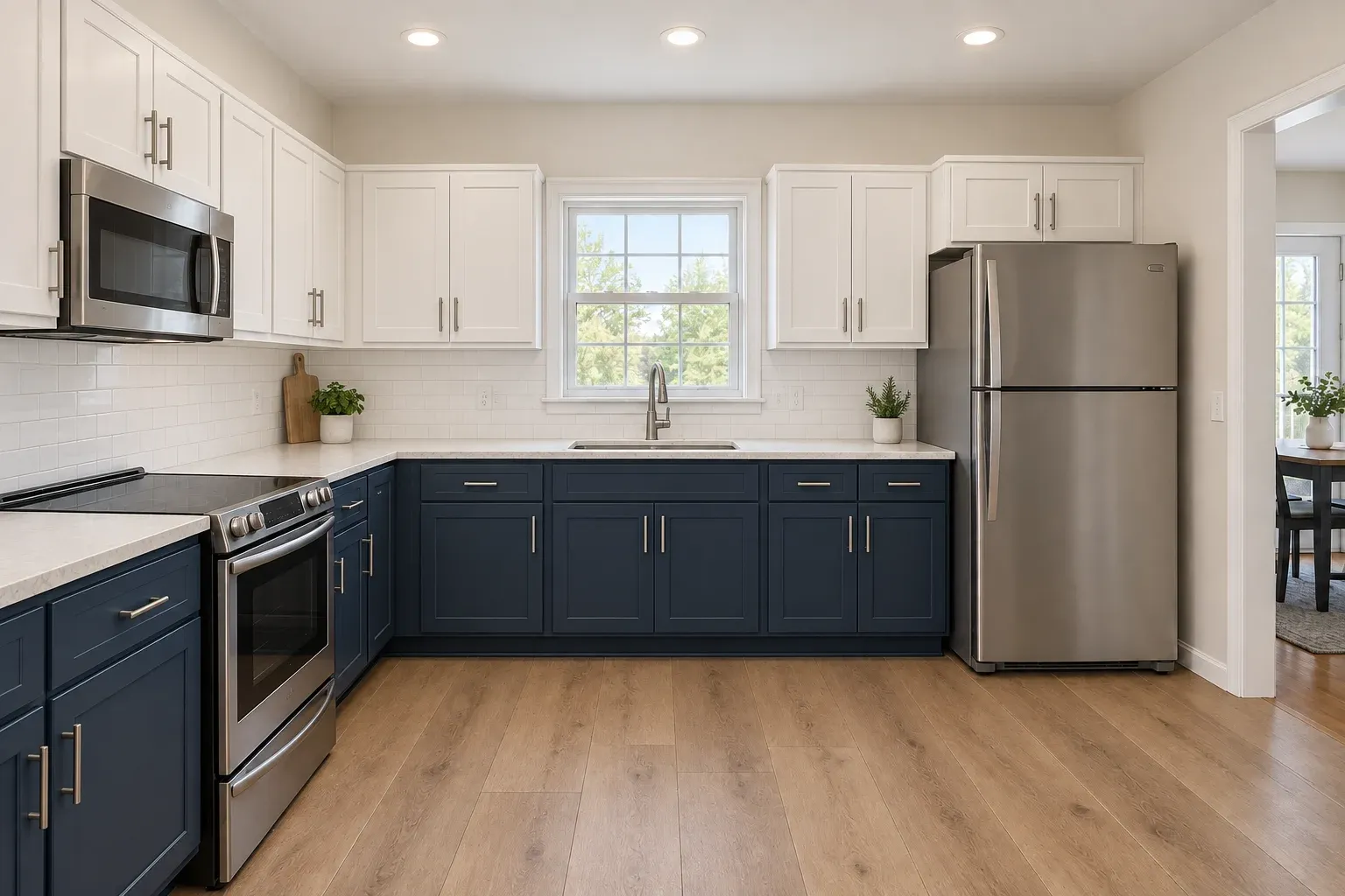 Navy kitchen in Scottsdale after remodeling