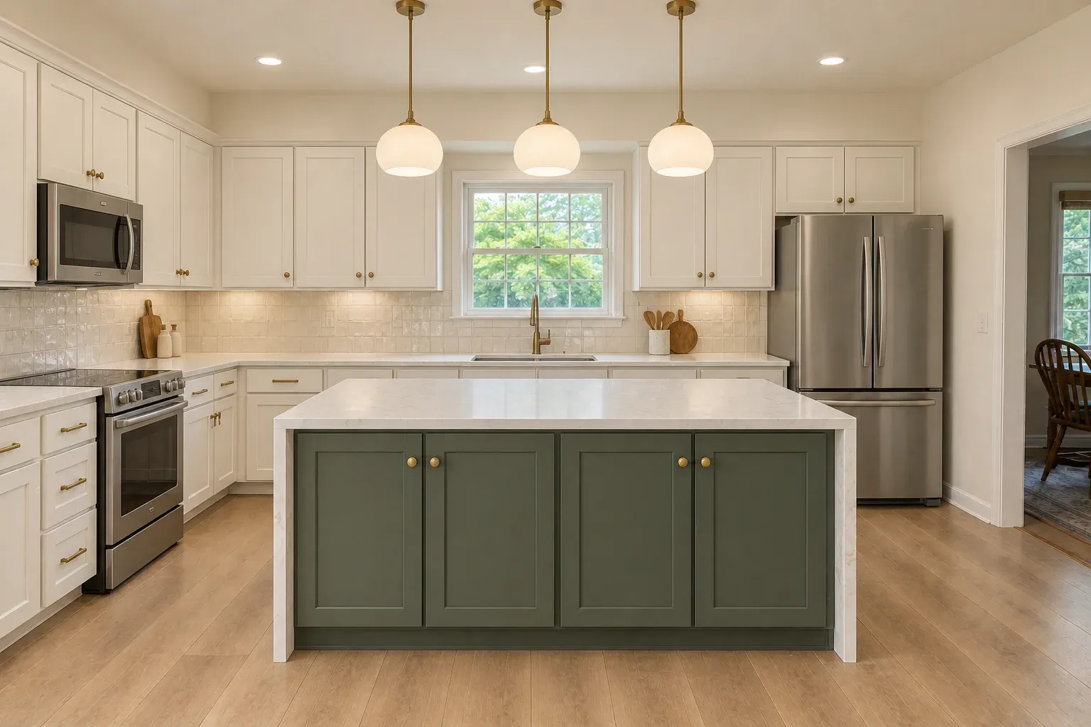 White shaker kitchen in Scottsdale after remodeling